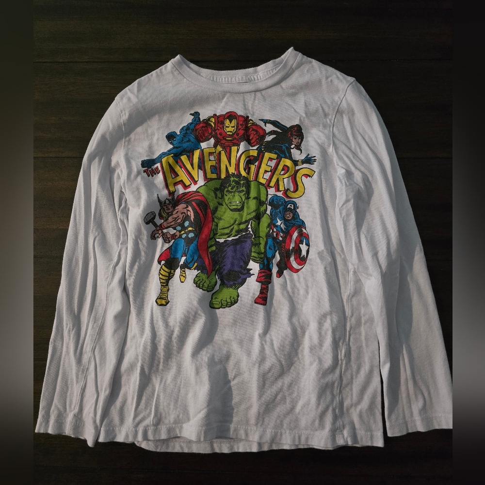 Marvel White Long Sleeve Tee with Urban Graphic